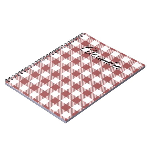 Clan duncan scottish red en white monogram schatti notitieboek (Linkerzijde)