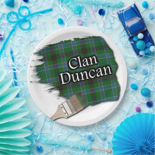 Clan Duncan Scottish Tartan Paint Brush Papieren Bordje (Feest)