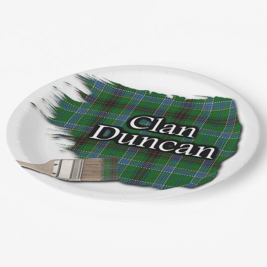Clan Duncan Scottish Tartan Paint Brush Papieren Bordje (Gekanteld)