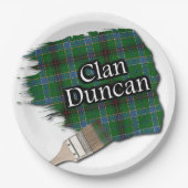 Clan Duncan Scottish Tartan Paint Brush Papieren Bordje (Voorkant)