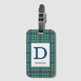 Clan Duncan Tartan Monogrammed Bagagelabel