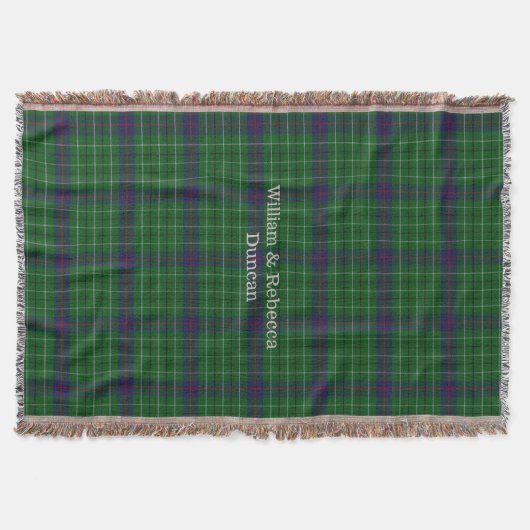 Clan Duncan Tartan Pset Custom Throw Blanket Deken (Voorkant)