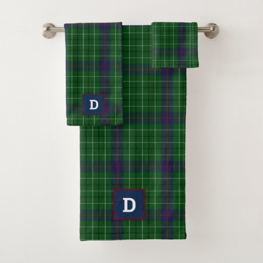 Clan Duncan Tartan Pset Monogrammed Bad Handdoek (Insitu)