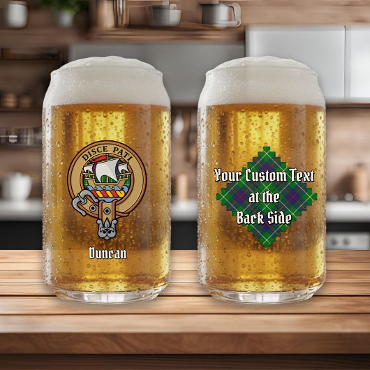 Clan Duncan-wapen over tartan Blikvorm Glas