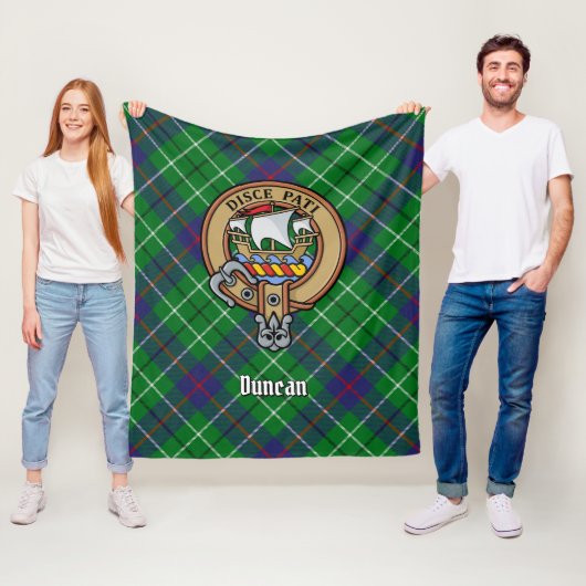 Clan Duncan Wapen over Tartan Fleece Deken (In situ)