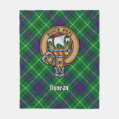 Clan Duncan Wapen over Tartan Fleece Deken (Voorkant)