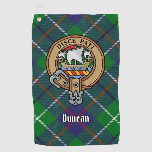 Clan Duncan Wapen over Tartan Golfhanddoek (Voorkant)