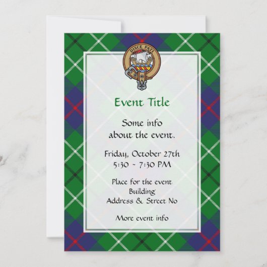 Clan Duncan Wapen over Tartan Kaart (Voorkant)