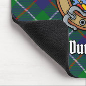 Clan Duncan-wapen over tartan Muismat (Hoek)