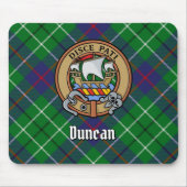 Clan Duncan-wapen over tartan Muismat (Voorkant)