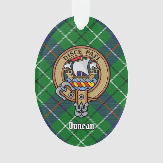 Clan Duncan Wapen over Tartan Ornament (voorkant)