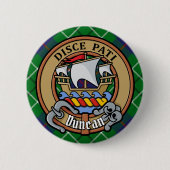 Clan Duncan Wapen over Tartan Ronde Button 5,7 Cm (Voorkant)