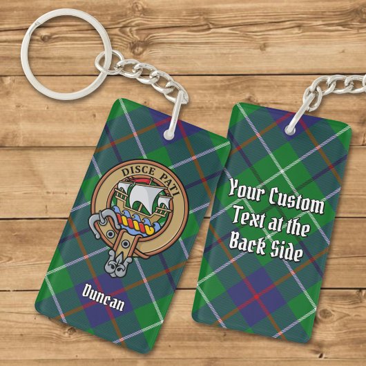 Clan Duncan Wapen over Tartan Sleutelhanger