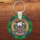 Clan Duncan Wapen over Tartan Sleutelhanger (Voorkant)