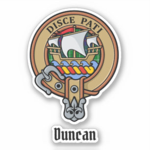 Clan Duncan Wapen over Tartan Sticker