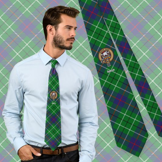 Clan Duncan Wapen over Tartan Stropdas