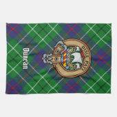 Clan Duncan Wapen over Tartan Theedoek (Horizontaal)