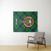 Clan Duncan Wapen over Tartan Wandkleed (In Situ (horizontaal))