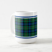 Clan Dundas Tartan Green en Blue Pset Koffiemok (Voorkant links)