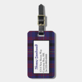 Clan Dundonald Tartan Pset Bagagelabel (Voorkant verticaal)