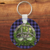 Clan Dunlap Tartan Celtic Trinity Sleutelhanger (Voorkant)