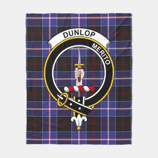 Clan Dunlop Modern Tartan Pset Fleece Deken (Voorkant)