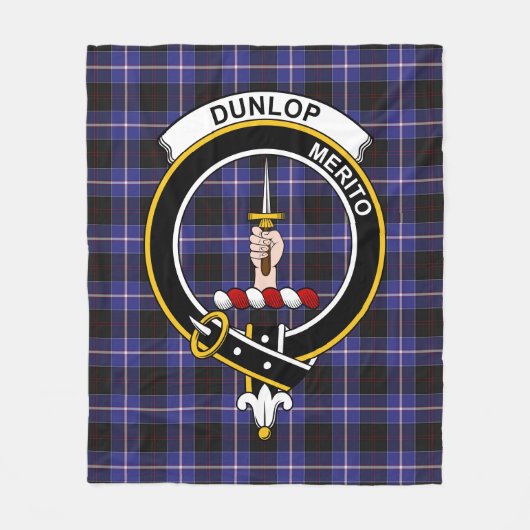 Clan Dunlop Tartan Pset Fleece Deken (Voorkant)
