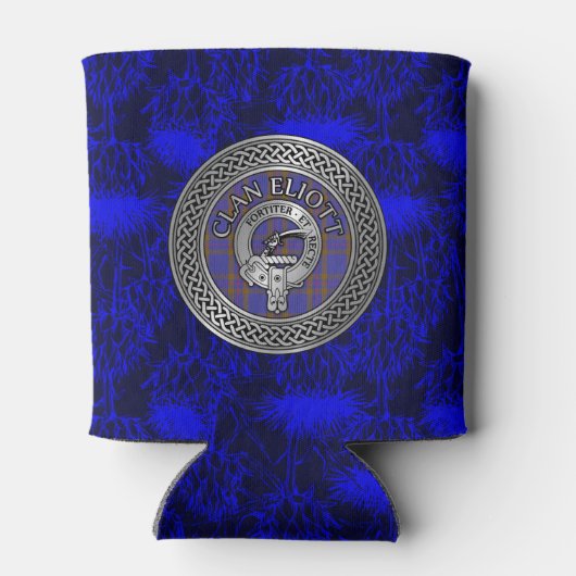 Clan Eliott Crest & Tartan Knot Blikjeskoeler (Achterkant)