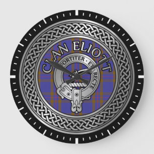 Clan Eliott Crest & Tartan Knot Grote Klok