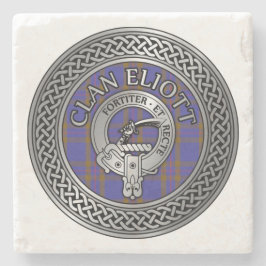 Clan Eliott Crest & Tartan Knot Stenen Onderzetter