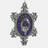 Clan Eliott Crest & Tartan Tin Sneeuwvlok Ornament (Links)
