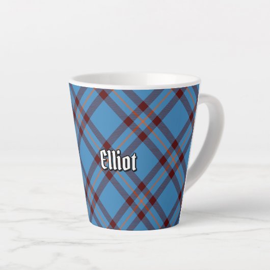Clan Elliot Ancient Tartan Latte Mok (Rechterhoek)