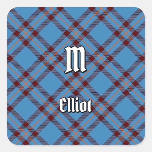 Clan Elliot Ancient Tartan Square Sticker (Voorkant)