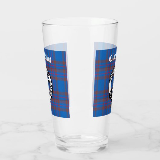 Clan Elliot Crest Badge & Tartan Glas (Links)