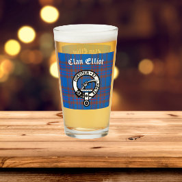 Clan Elliot Crest Badge & Tartan Glas