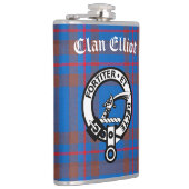 Clan Elliot Crest Badge & Tartan Heupfles (Rechts)