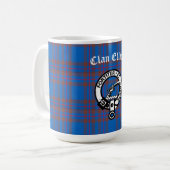 Clan Elliot Crest Badge & Tartan Koffiemok (Voorkant links)