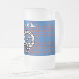 Clan Elliot Crest Badge & Tartan Matglas Bierpul