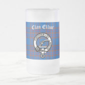 Clan Elliot Crest Badge & Tartan Matglas Bierpul (Center)