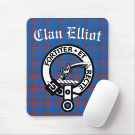 Clan Elliot Crest Badge & Tartan Muismat