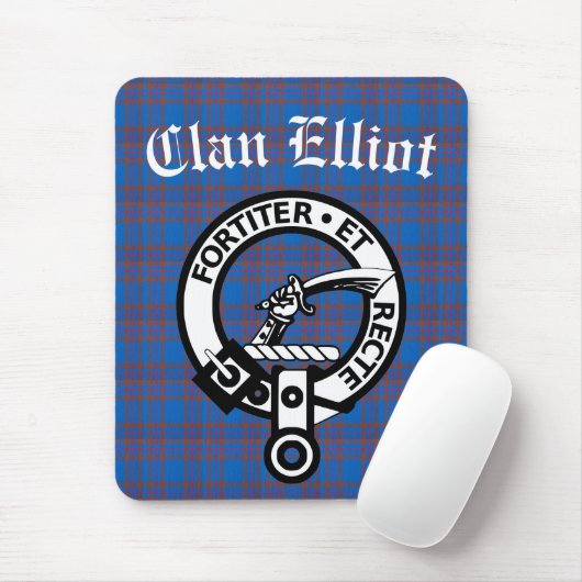 Clan Elliot Crest Badge & Tartan Muismat (Met muis)