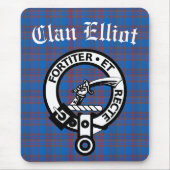 Clan Elliot Crest Badge & Tartan Muismat (Voorkant)