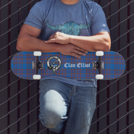 Clan Elliot Crest Badge & Tartan Persoonlijk Skateboard