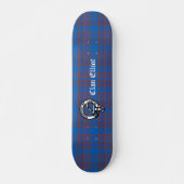 Clan Elliot Crest Badge & Tartan Persoonlijk Skateboard (Voorkant)