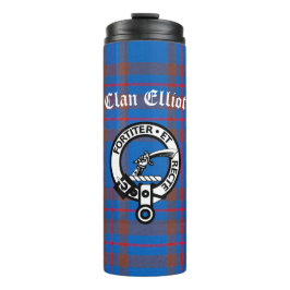 Clan Elliot Crest Badge & Tartan Thermosbeker