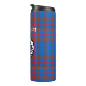 Clan Elliot Crest Badge & Tartan Thermosbeker (Geroteerd rechts)