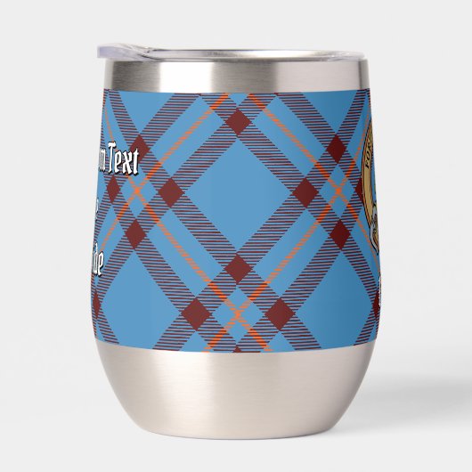 Clan Elliot Crest over het oude Tartan (Rechts)