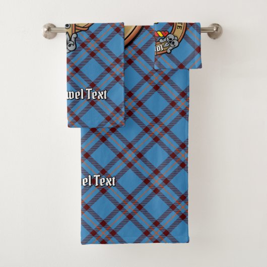 Clan Elliot Crest over het oude Tartan Bad Handdoek (Insitu)