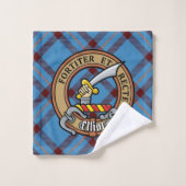 Clan Elliot Crest over het oude Tartan Bad Handdoek (Wasdoekje)