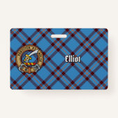 Clan Elliot Crest over het oude Tartan Badge (Voorkant)